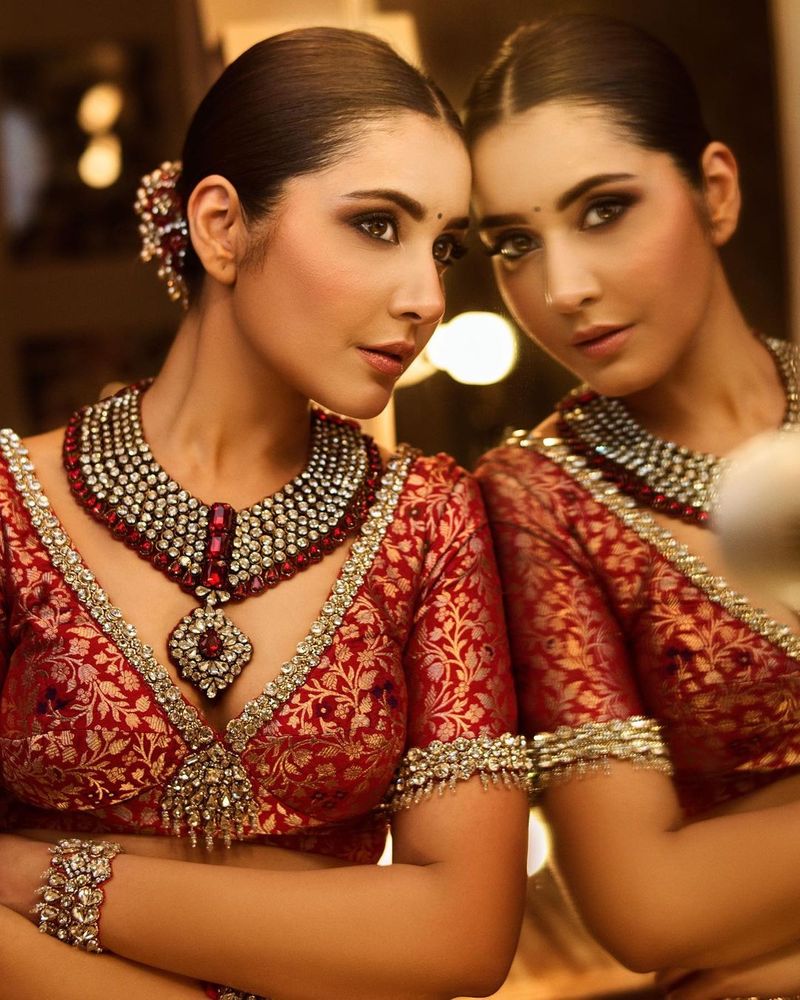 raashi khanna shines iffi goa mesmerizes in red trendy wear