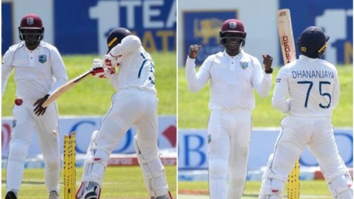 SL Vs WI: Srilankan Batter Dhananjaya de Silva gets out hit-wicket in bizarre fashion SL Vs WI: Srilankan Batter Dhananjaya de Silva gets out hit-wicket in bizarre fashion