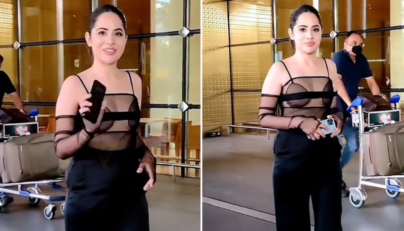 Urfi Javed does it again seen in an ATROCIOUS dress at airport BRD