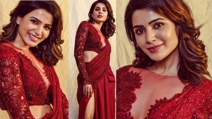 Samantha Ruth Prabhu in red co ord set photos viral Samantha Ruth Prabhu in red co ord set photos viral