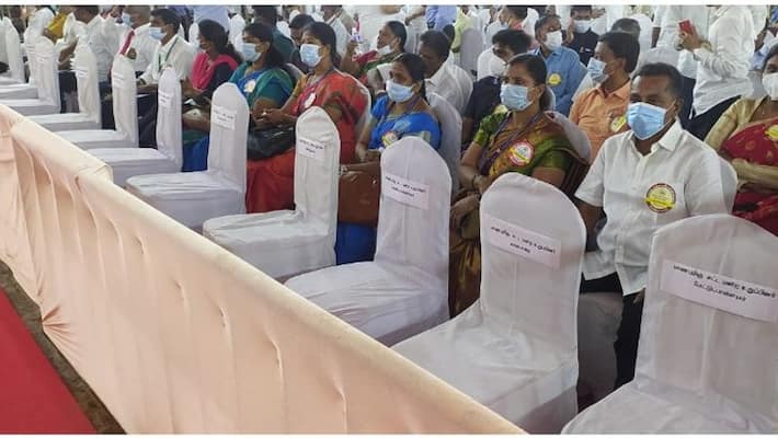 AIADMK MLAs who made Chief Minister Stalin ugly ... vacancies found in kovai government function..! AIADMK MLAs who made Chief Minister Stalin ugly ... vacancies found in kovai government function..!