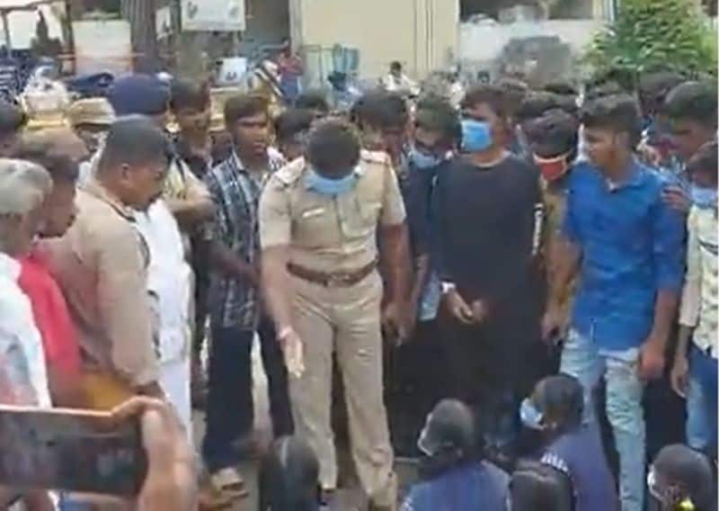 Students who protested that a biology teacher and head teacher sexually harassed schoolgirls at perundurai