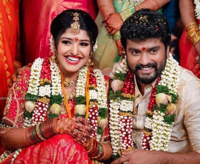Kannada actress Shreya Anchan and tamil actor Sidhu Sid get married in Chennai vcs