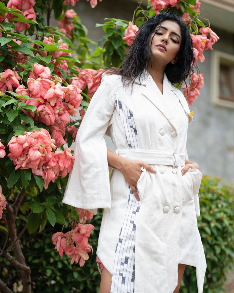 eesha rebba in whight dress hot poses like sunny leon netizens comments viral