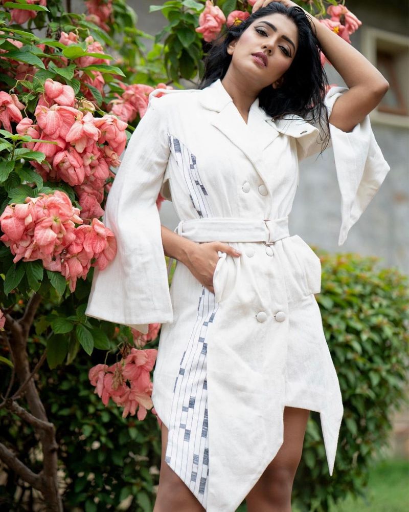eesha rebba in whight dress hot poses like sunny leon netizens comments viral