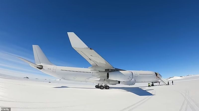 Wolf s Fang lands their chartered A340 Airbus in Antarctica