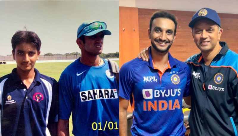 How It Started vs How It's Going: Harshal Patel Shares Throw Back picture With Team India Head Coach Rahul Dravid