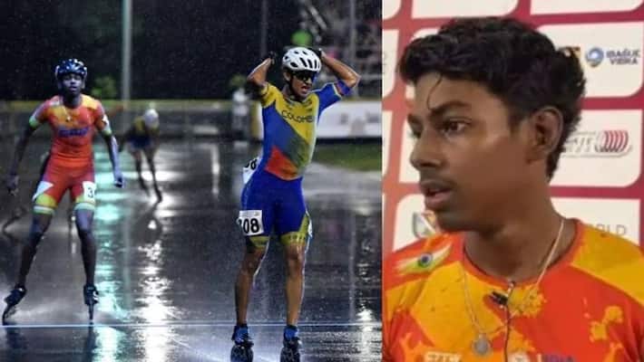 Anand Velkumar wins silver in Inline Speed Skating World games 2021 first Indian to win a medal ckm Anand Velkumar wins silver in Inline Speed Skating World games 2021 first Indian to win a medal ckm