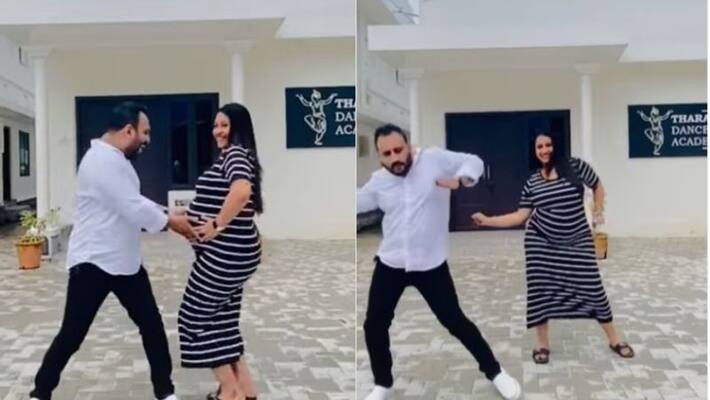 Actress Saubhagya Venkitesh Dancing with arjun somasekhar while she was eight months pregnant Actress Saubhagya Venkitesh Dancing with arjun somasekhar while she was eight months pregnant