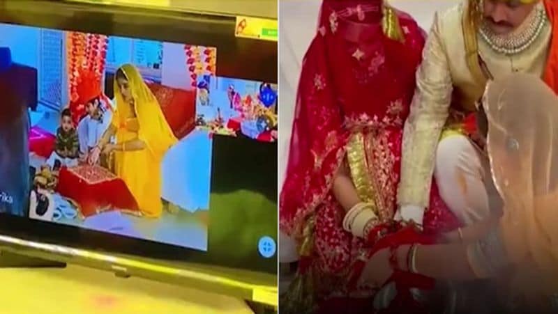 Churu Australia Sydney Niharika RS Shekhawat got online married engaged Panditji ritual according to Rajasthani customs