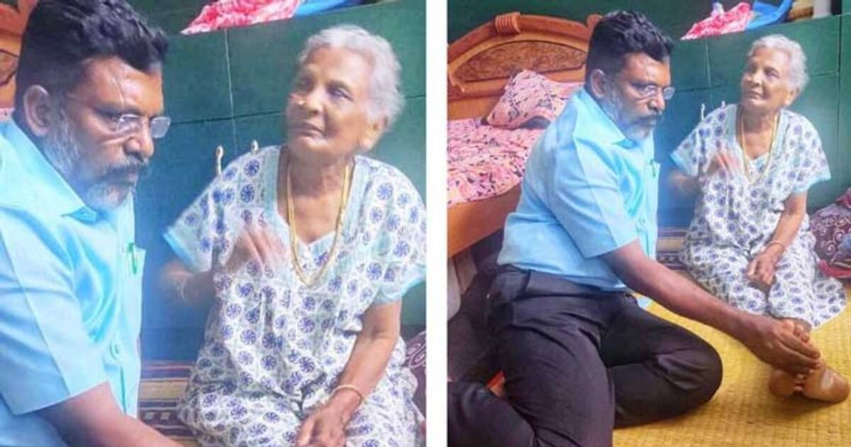 தாயின் காலை பிடித்து தனியாளாய் அமர்ந்திருக்கும் திருமாவளவன்.. நெகிழ வைக்கும் ஒற்றை போட்டோ.