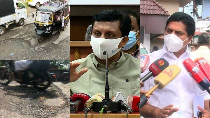 Road damage Minister Riyas accuses water authority Road damage Minister Riyas accuses water authority