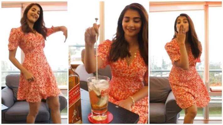 actress pooja hegde Pour it stir it and dance video viral in instagram actress pooja hegde Pour it stir it and dance video viral in instagram