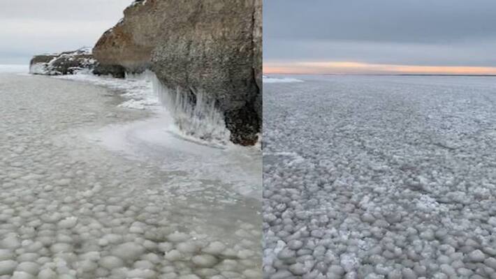 rare ice formations in Manitoba lake rare ice formations in Manitoba lake