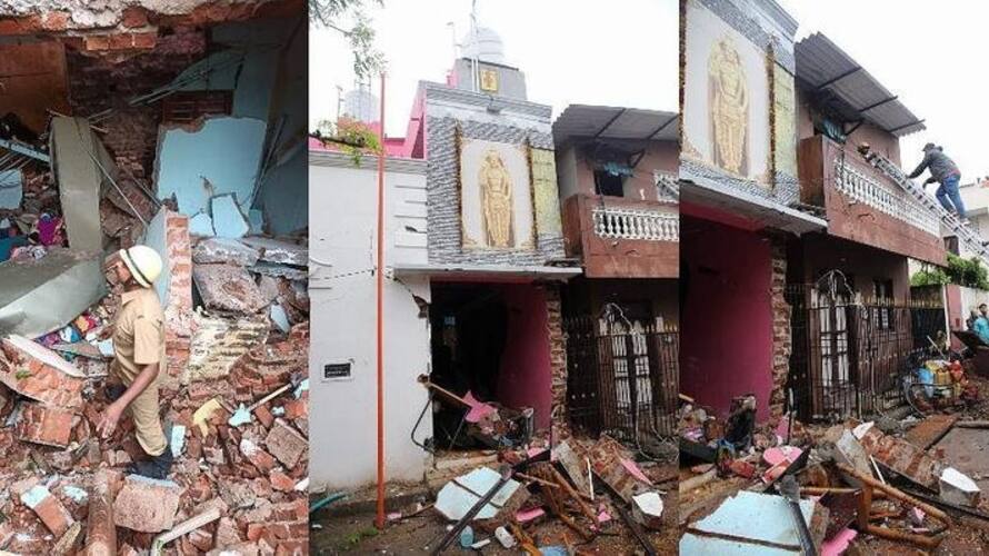 Eight people injured and home destroyed in a blast in puducherry Eight people injured and home destroyed in a blast in puducherry