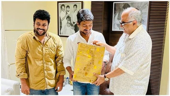 valimai movie producer Booney Kapoor gave a surprise for Udayanithi birthday valimai movie producer Booney Kapoor gave a surprise for Udayanithi birthday