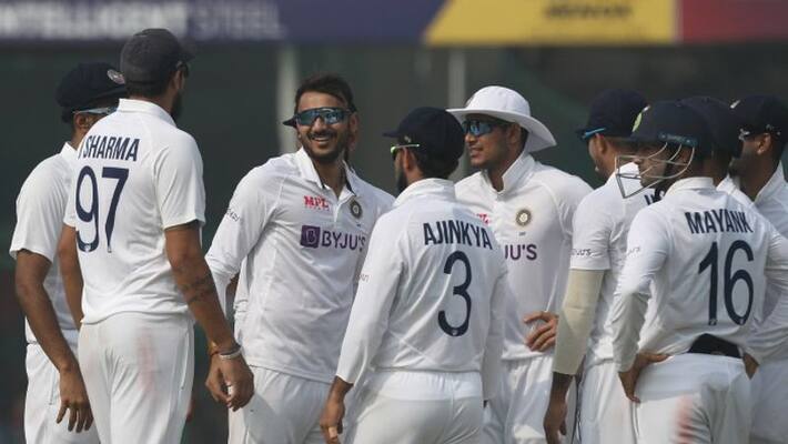 IND v NZ : Axar Patel says teammates teasing him for the record feet IND v NZ : Axar Patel says teammates teasing him for the record feet