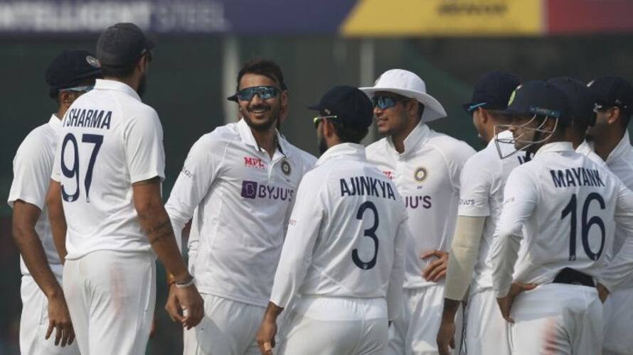IND v NZ : Axar Patel says teammates teasing him for the record feet IND v NZ : Axar Patel says teammates teasing him for the record feet