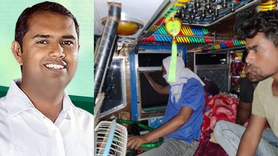 Maharashtra MLA drive truck to expose cops bribe Maharashtra MLA drive truck to expose cops bribe