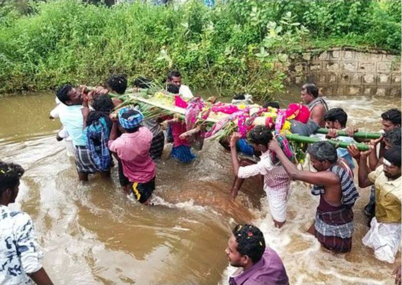 The incident in which the body was taken to the crematorium in the flood waters of more than 4 feet is shocking at karur