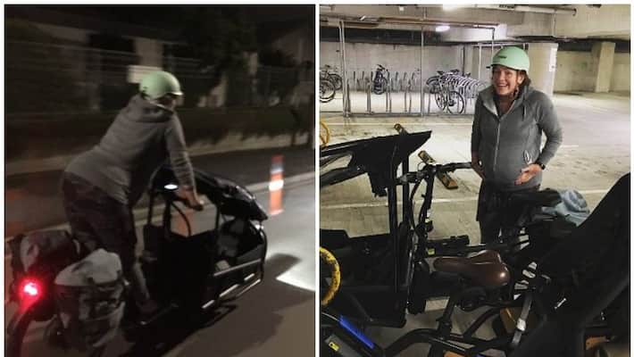pregnant MP with pains went to hospital on bicycle pregnant MP with pains went to hospital on bicycle