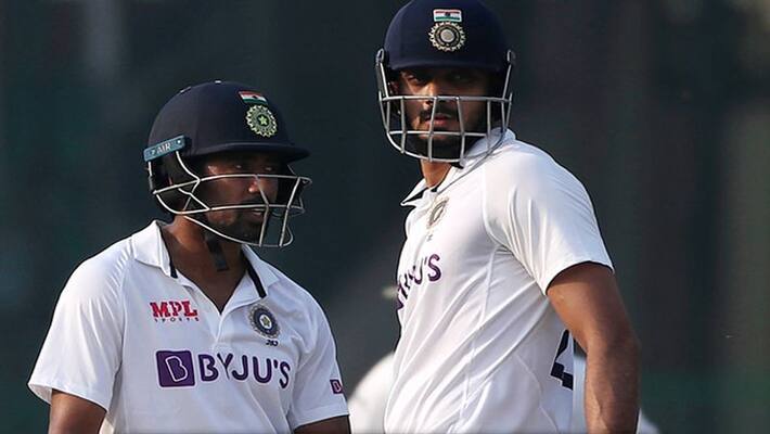 IND vs NZ 1st Test India sets 284 runs target to New Zealand on Shreyas Iyer Wriddhiman Saha fifties IND vs NZ 1st Test India sets 284 runs target to New Zealand on Shreyas Iyer Wriddhiman Saha fifties