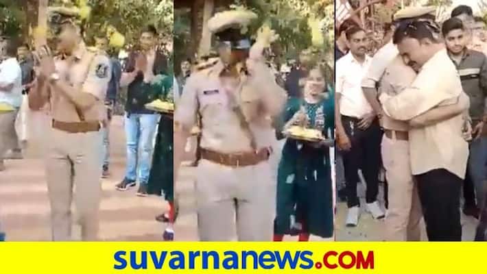 Locals give emotional farewell to heroic Police Sub inspector Watch viral video dpl Locals give emotional farewell to heroic Police Sub inspector Watch viral video dpl