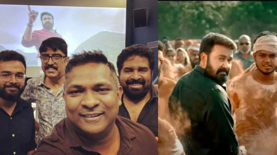 actor mohanlal Aaraattu movie Final mix in progress actor mohanlal Aaraattu movie Final mix in progress