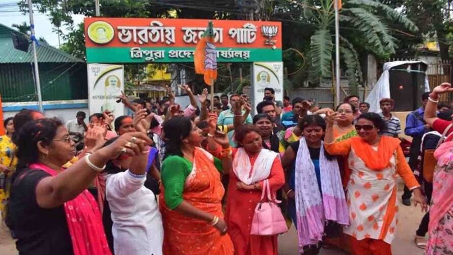 Huge victory for BJP in Tripura civic polls TMC grabbed more votes than CPM Huge victory for BJP in Tripura civic polls TMC grabbed more votes than CPM