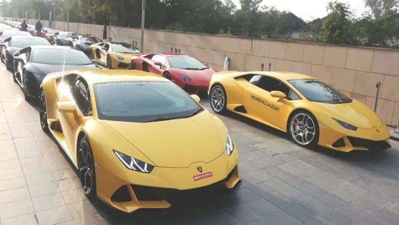 Gurugram Chandigarh Shimla 50 Lamborghini cars rally on roads Owners have great fun as they drive when people saw it said wow UDT