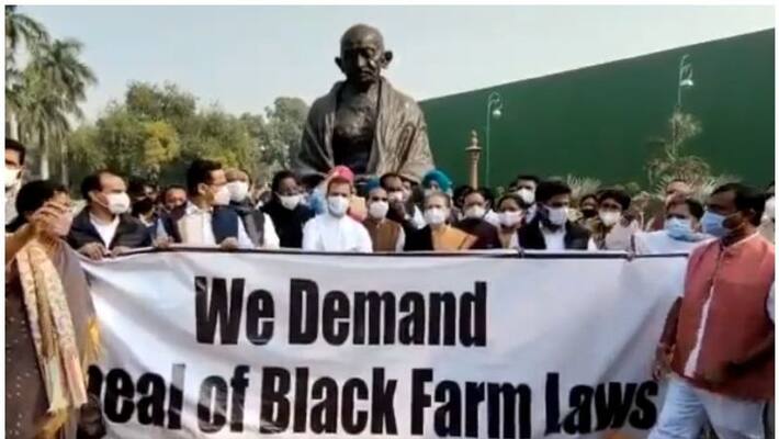 congress protest to repeal farm law despite centre announcement congress protest to repeal farm law despite centre announcement