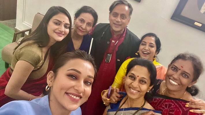 Shashi Tharoor selfie with Nusrat mimi woman mps backlash apologies Social Media Parliament Shashi Tharoor selfie with Nusrat mimi woman mps backlash apologies Social Media Parliament