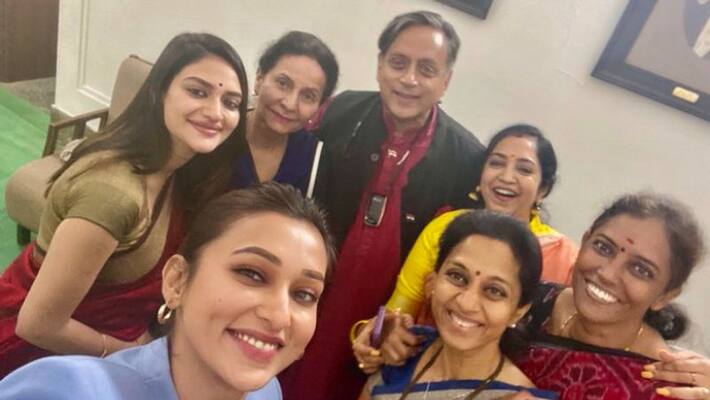 criticism on Shashi Tharoors picture with caption objectify women parliament members criticism on Shashi Tharoors picture with caption objectify women parliament members