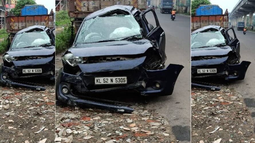 woman died in accident as Car hit Kochi metro pillar woman died in accident as Car hit Kochi metro pillar