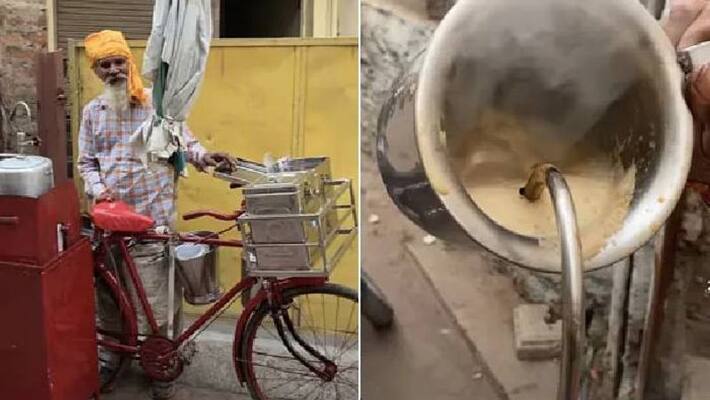 street vendor makes coffee by using cooker street vendor makes coffee by using cooker