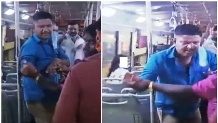 drunk constable made chaos in chennai local bus video viral drunk constable made chaos in chennai local bus video viral