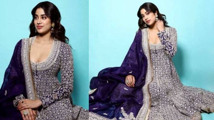 Janhvi Kapoor in Anarkali set pics viral on social media Janhvi Kapoor in Anarkali set pics viral on social media