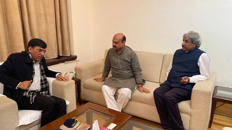 Karnataka CM basavaraja bommai Meets Union Ministers In Delhi on Dec 2nd rbj