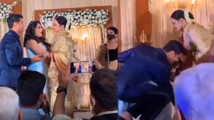 neil bhatt aishwarya sharma reception veteran bollywood actress rekha attent function KPJ neil bhatt aishwarya sharma reception veteran bollywood actress rekha attent function KPJ