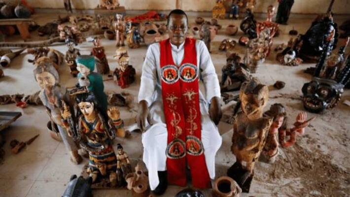 Roman Catholic priest is collecting and protecting pre religion artifacts Roman Catholic priest is collecting and protecting pre religion artifacts