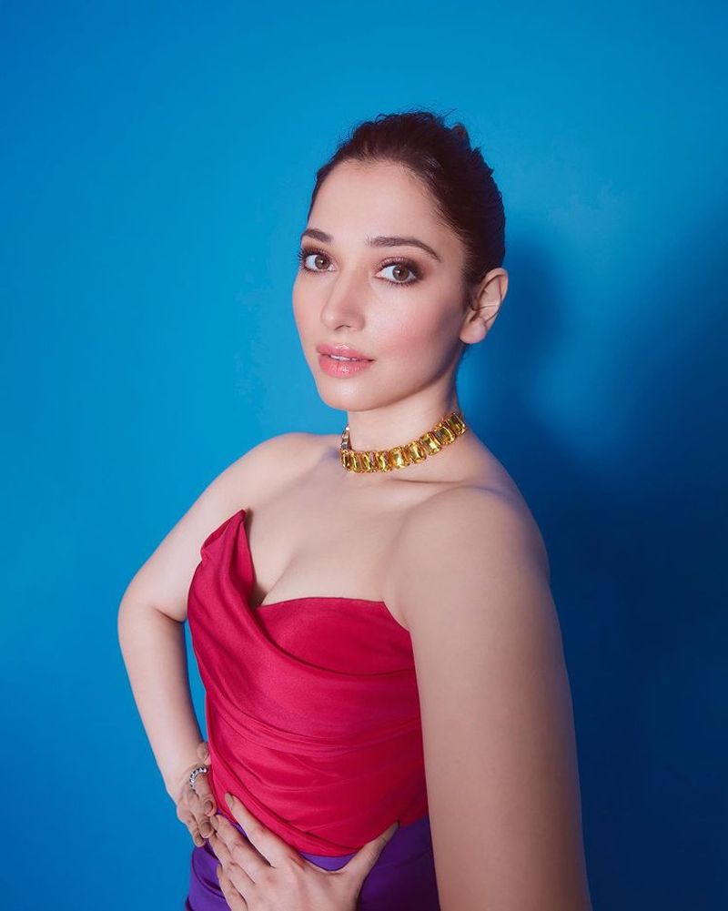 TamannaahBhatia for raising the temperature this for red dress recent photos