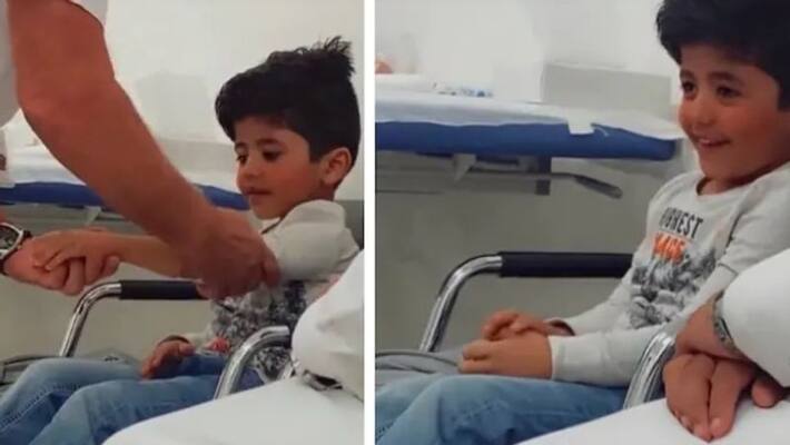 Little boy gets his prosthetic arm fitted in viral video Little boy gets his prosthetic arm fitted in viral video