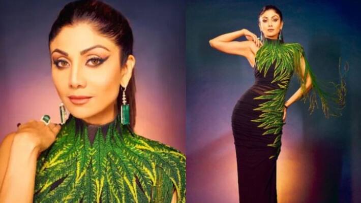 Shilpa Shetty in green and black dress pics goes viral Shilpa Shetty in green and black dress pics goes viral