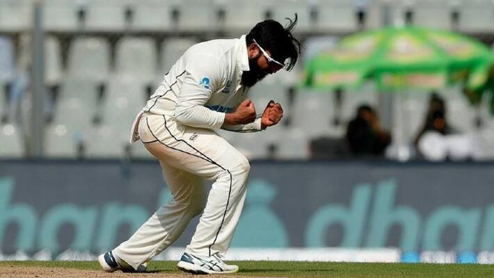 Ind vs NZ Mumbai Test Ajaz Patel 3rd Bowler in History to Clinch 10 Wickets in an Test Innings kvn Ind vs NZ Mumbai Test Ajaz Patel 3rd Bowler in History to Clinch 10 Wickets in an Test Innings kvn