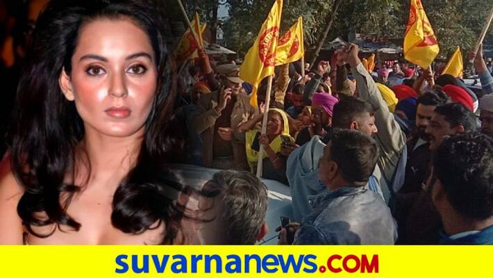Kangana Ranauts car gheraoed by farmers in Punjabs Kiratpur dpl Kangana Ranauts car gheraoed by farmers in Punjabs Kiratpur dpl