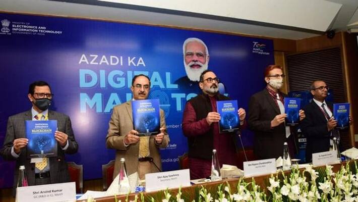 Azadi ka Amrit mahotsav, Central Minister Rajeev Chandrashekhar launches India's first indigenous server RUDRA, and release National strategy on Blockchain, DVG Azadi ka Amrit mahotsav, Central Minister Rajeev Chandrashekhar launches India's first indigenous server RUDRA, and release National strategy on Blockchain, DVG