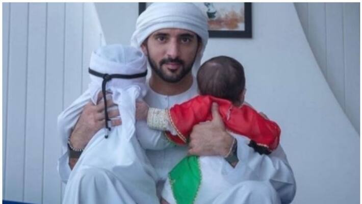 Viral photo of Sheikh Hamdan with his twin children Viral photo of Sheikh Hamdan with his twin children