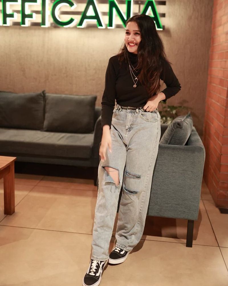 After 17th birthday Anikha surendran latest modern dress photos