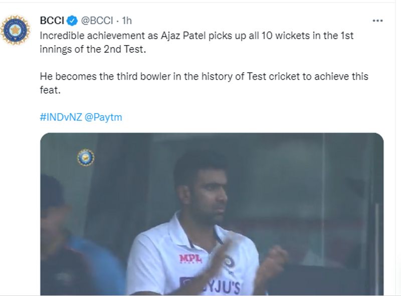 Congratulation to Ajaz Patel former players laud after he took 10 wickets in an innings