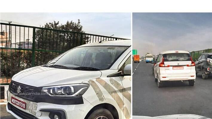 Maruti Suzuki Ertiga facelift spied testing for the first time Maruti Suzuki Ertiga facelift spied testing for the first time